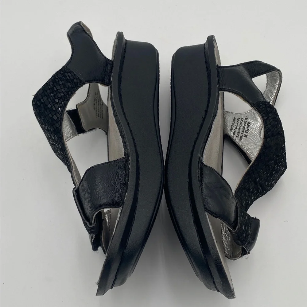 Algria Stylish Black Sandals leather women 38 casual office retro Y2K